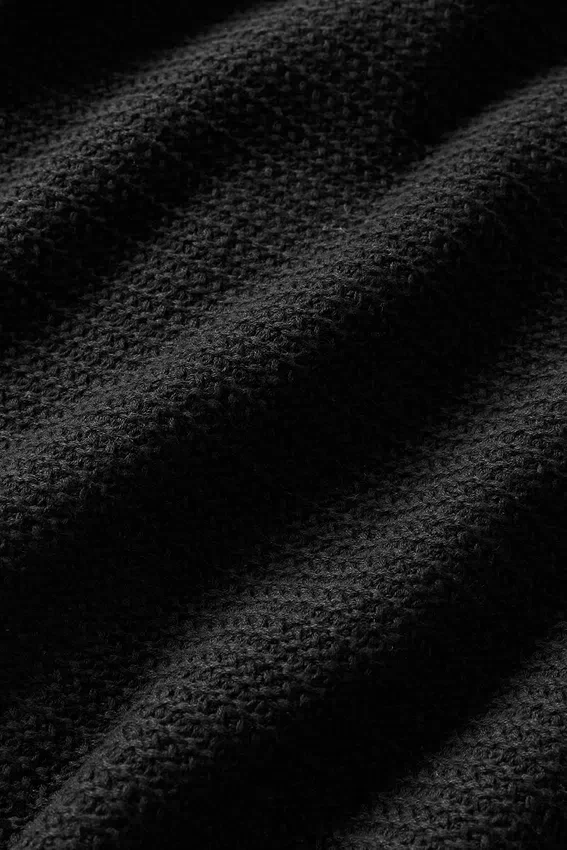 Camisa de manga larga con botones y tejido Shift Knit - Negro