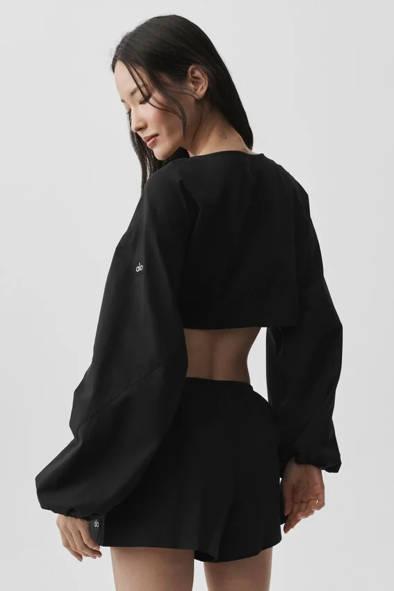 Camisa de manga larga corta «Real Deal» de algodón - Negro