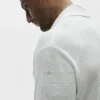 Camisa de manga larga de jersey de lino «Coastal» con botones - Blanco