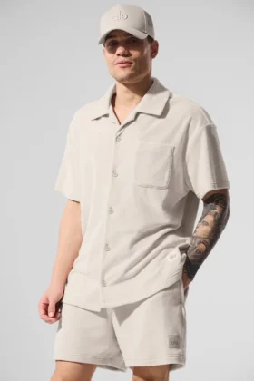 Camisa de rizo Coastal con botones - Color hueso