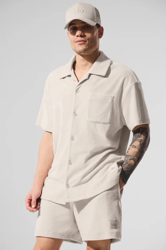 Camisa de rizo Coastal con botones - Color hueso