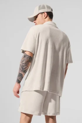 Camisa de rizo Coastal con botones – Color hueso
