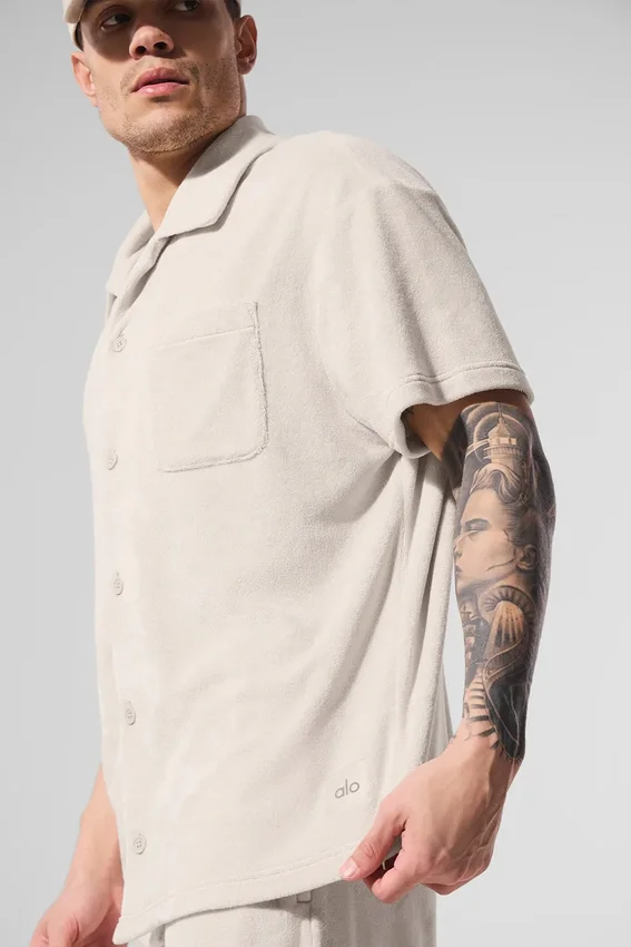 Camisa de rizo Coastal con botones - Color hueso
