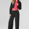 Camiseta corta con cremallera completa «Breezy» - Negro