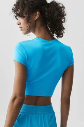 Camiseta corta de manga corta Alosoft Finesse – Azul celeste