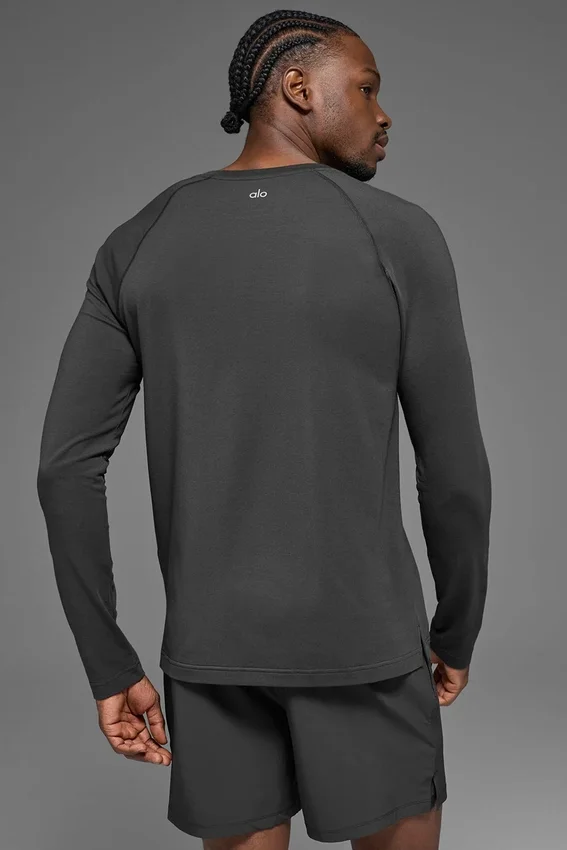 Camiseta de cuello redondo de manga larga Alo Vapor - Anthracite