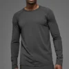 Camiseta de cuello redondo de manga larga Alo Vapor - Anthracite