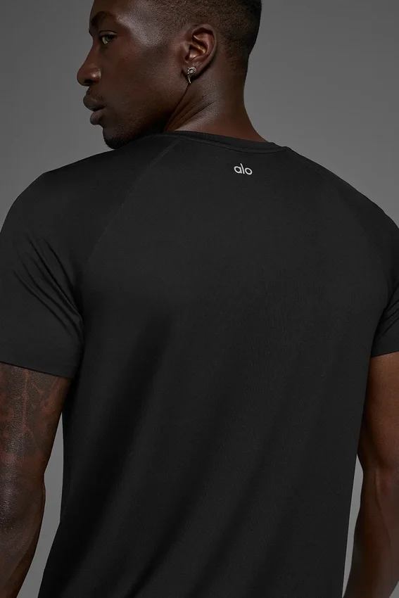 Camiseta de cuello redondo y pantalones cortos «Idol» - Negro