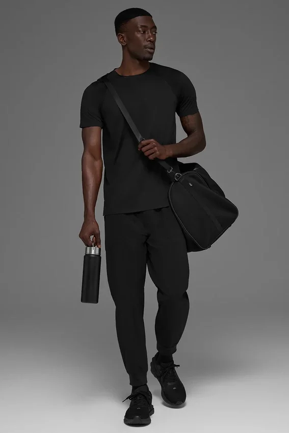 Camiseta de cuello redondo y pantalones cortos «Idol» - Negro