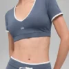 Camiseta de manga corta Airbrush Race Pace — Bluestone/Blanco