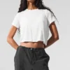 Camiseta de manga corta «All Day» cropped - Blanco