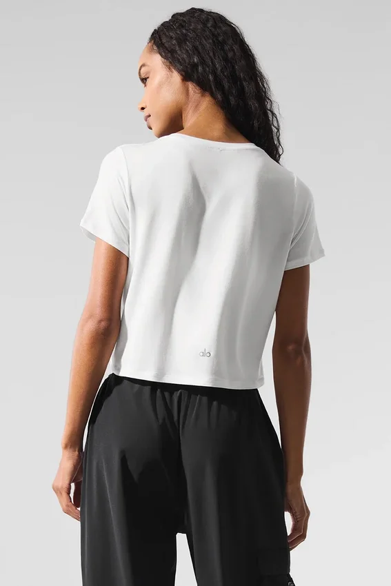 Camiseta de manga corta «All Day» cropped - Blanco