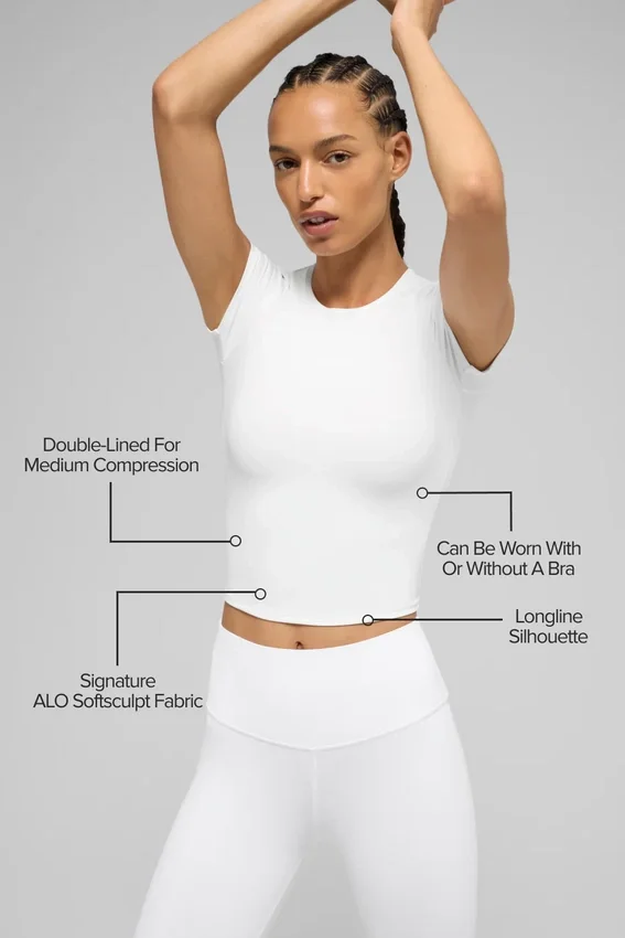 Camiseta de manga corta Alo Softsculpt Precision - Blanco