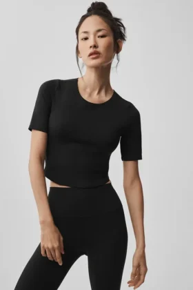Camiseta de manga corta Alo Softsculpt Precision — Negro