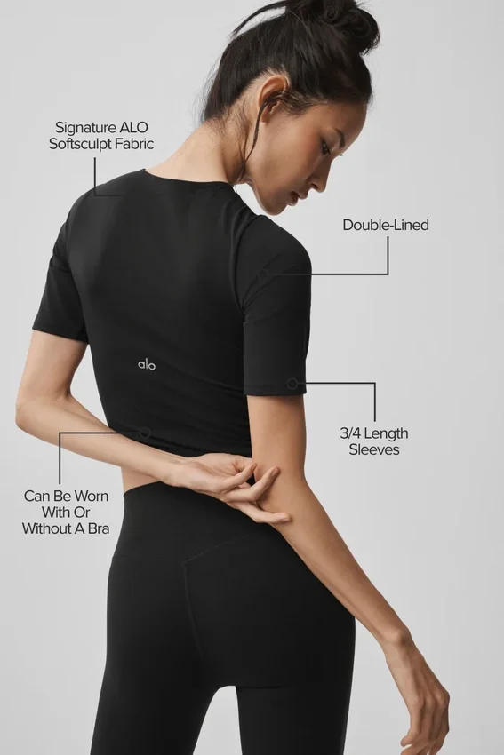 Camiseta de manga corta Alo Softsculpt Precision — Negro