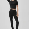 Camiseta de manga corta Alo Softsculpt Precision — Negro