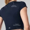 Camiseta de manga corta Alosoft Crop Finesse - Azul marino