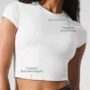 Camiseta de manga corta Alosoft Crop Finesse - Blanco