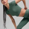 Camiseta de manga corta Alosoft Crop Finesse - Verde trébol
