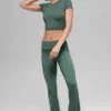 Camiseta de manga corta Alosoft Crop Finesse - Verde trébol