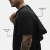 Camiseta de manga corta «Coastal» de jersey de lino - Negro