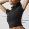 Camiseta de manga corta con cremallera completa Alo Softsculpt — Negro