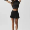 Camiseta de manga corta con cremallera completa Alo Softsculpt — Negro
