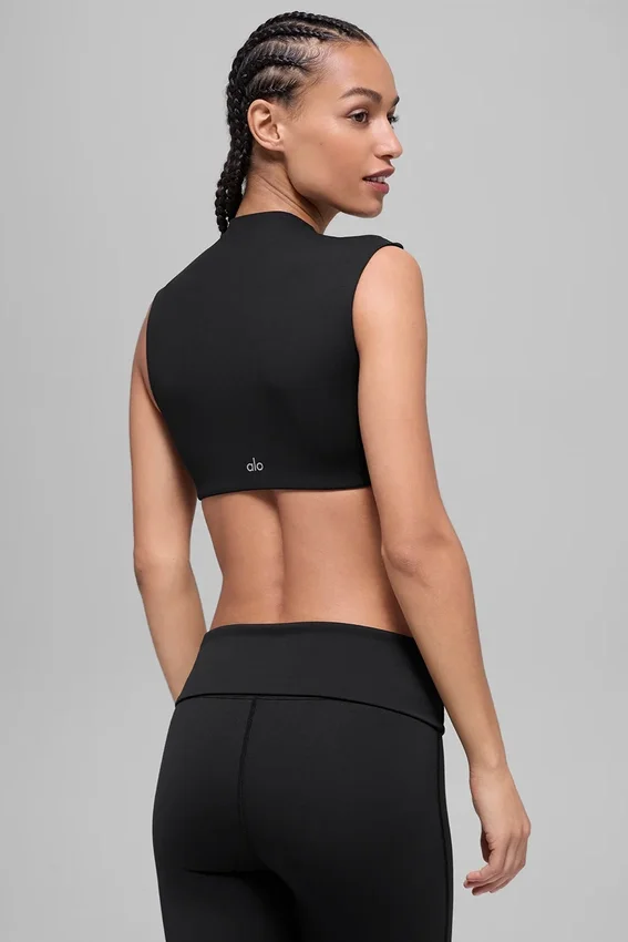 Camiseta de manga corta con cuello redondo Alo Softsculpt — Negro