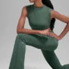 Leggings acampanados con cintura doblada Alo Softsculpt - Verde trébol