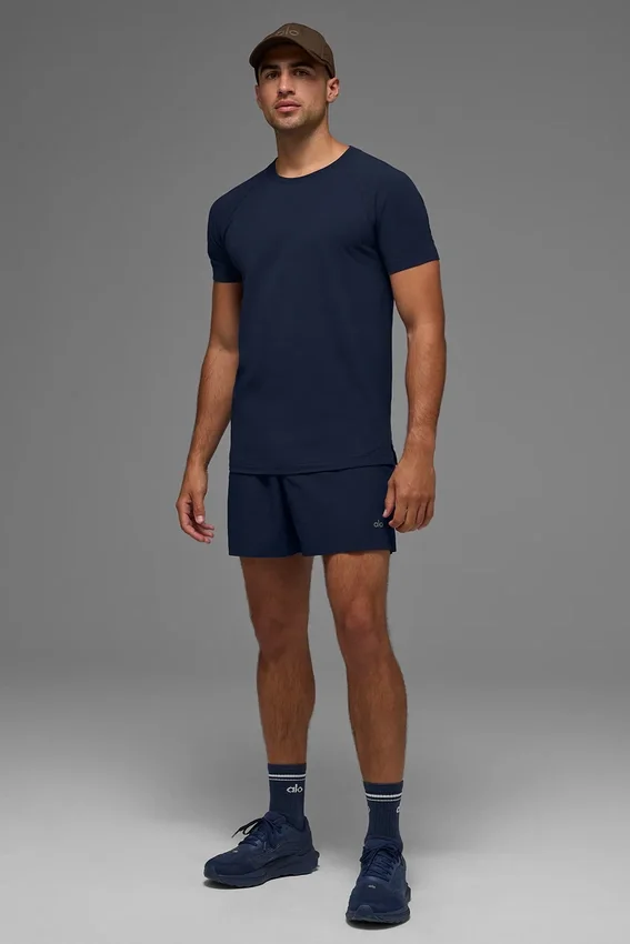 Camiseta de manga corta con cuello redondo Alo Vapor - Azul marino