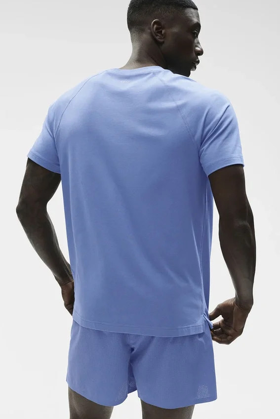 Camiseta de manga corta con cuello redondo Alo Vapor - Azul Provenza