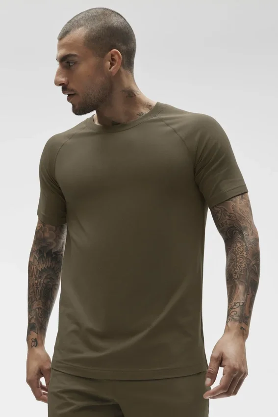Camiseta de manga corta con cuello redondo Alo Vapor - Olive Tree
