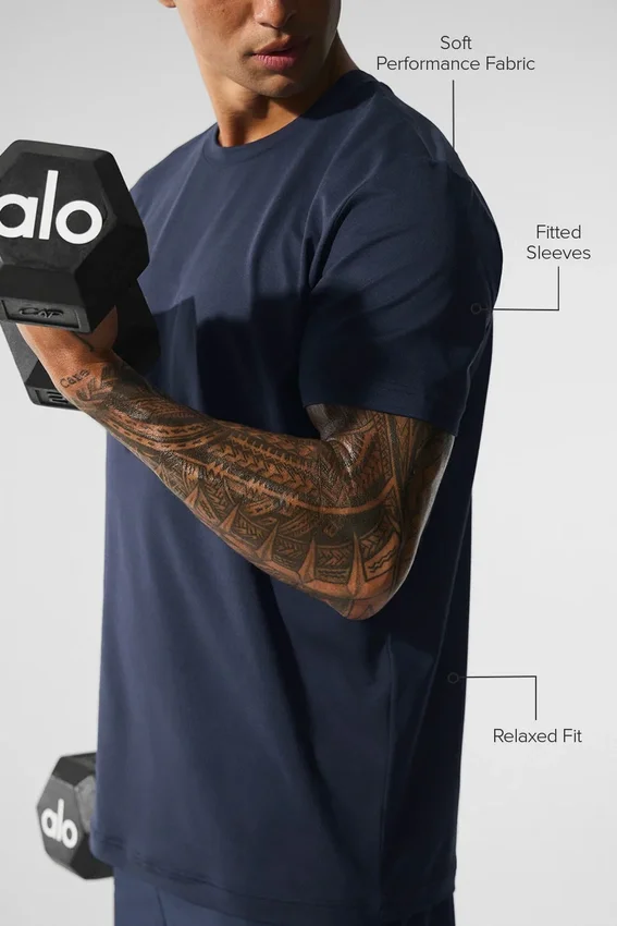 Camiseta de manga corta con cuello redondo Conquer Reform - Azul marino