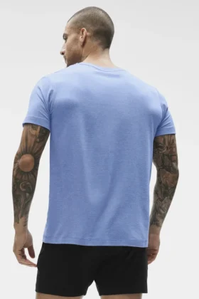 Camiseta de manga corta con cuello redondo Conquer Reform – Azul Provenza jaspeado
