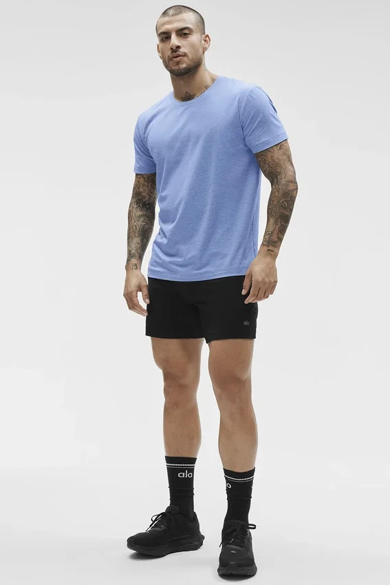 Camiseta de manga corta con cuello redondo Conquer Reform - Azul Provenza jaspeado