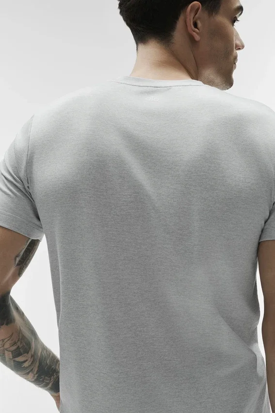 Camiseta de manga corta con cuello redondo Conquer Reform - Gris jaspeado deportivo