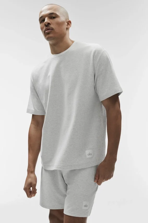 Camiseta de manga corta Double Take - Blanco jaspeado