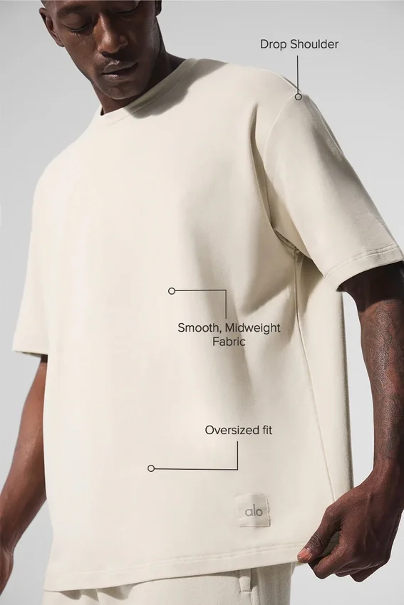 Camiseta de manga corta Double Take - Blanco roto