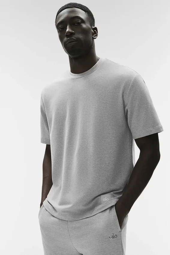 Camiseta de manga corta Double Take - Gris jaspeado deportivo