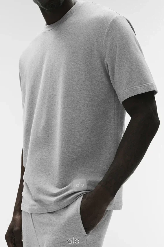 Camiseta de manga corta Double Take - Gris jaspeado deportivo