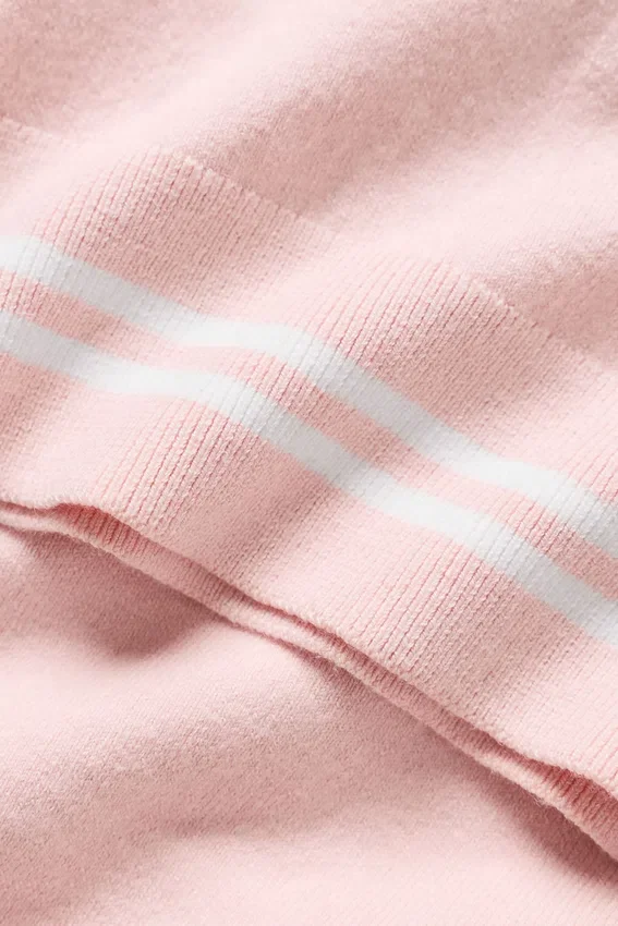 Camiseta de manga corta «My Serve» de algodón y cachemira - Rosa soleado/Blanco