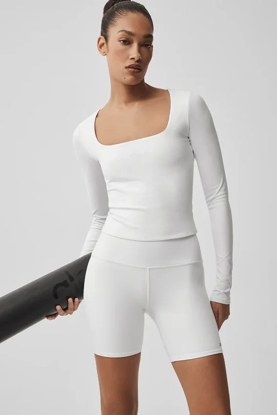 Camiseta de manga larga Alo Softsculpt Precision - Blanco