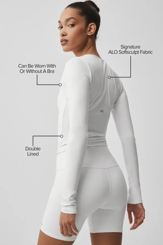 Camiseta de manga larga Alo Softsculpt Precision - Blanco