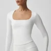 Camiseta de manga larga Alo Softsculpt Precision - Blanco