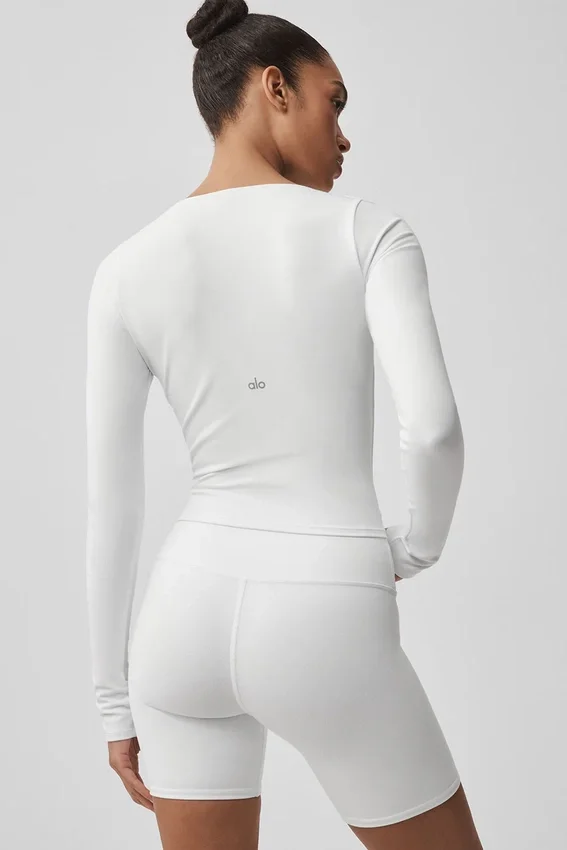 Camiseta de manga larga Alo Softsculpt Precision - Blanco