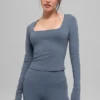 Camiseta de manga larga Alo Softsculpt Precision - Bluestone