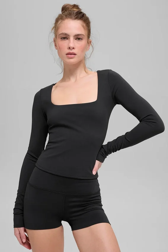 Camiseta de manga larga Alo Softsculpt Precision - Negro