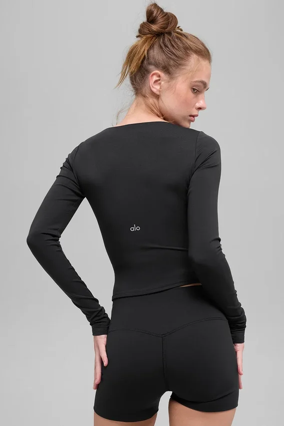 Camiseta de manga larga Alo Softsculpt Precision - Negro