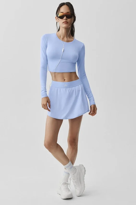 Camiseta de manga larga Alosoft Crop Finesse - Azul Provenza claro