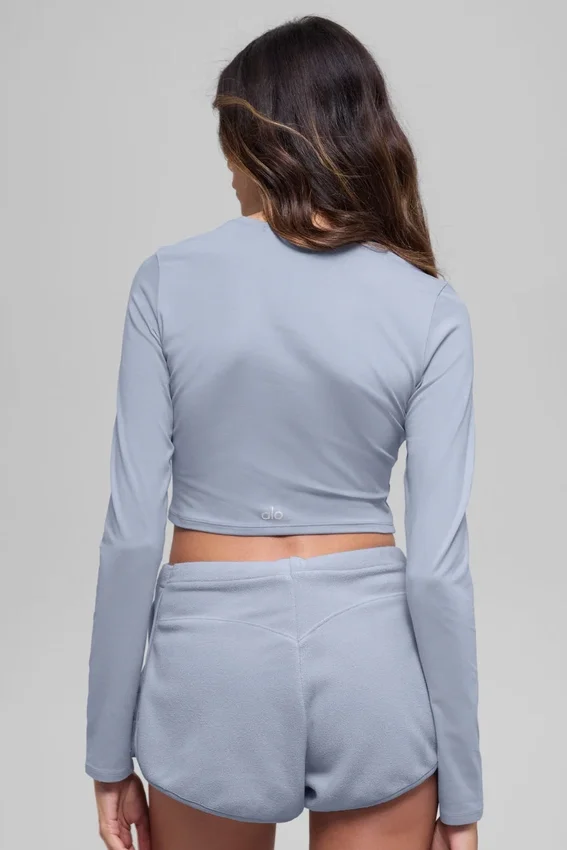 Camiseta de manga larga Alosoft Crop Finesse - Escarcha invernal